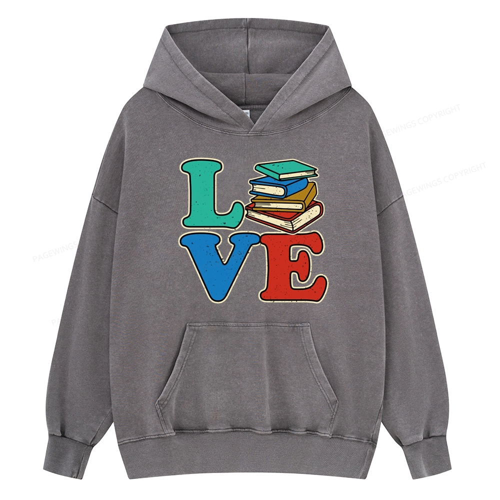 Pagewings Book Lovers Unisex Washed Hoodie