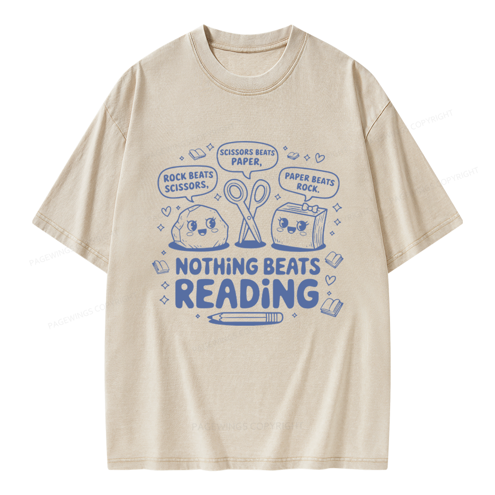 Pagewings Nothing Beats Reading Unisex Washed T-shirt