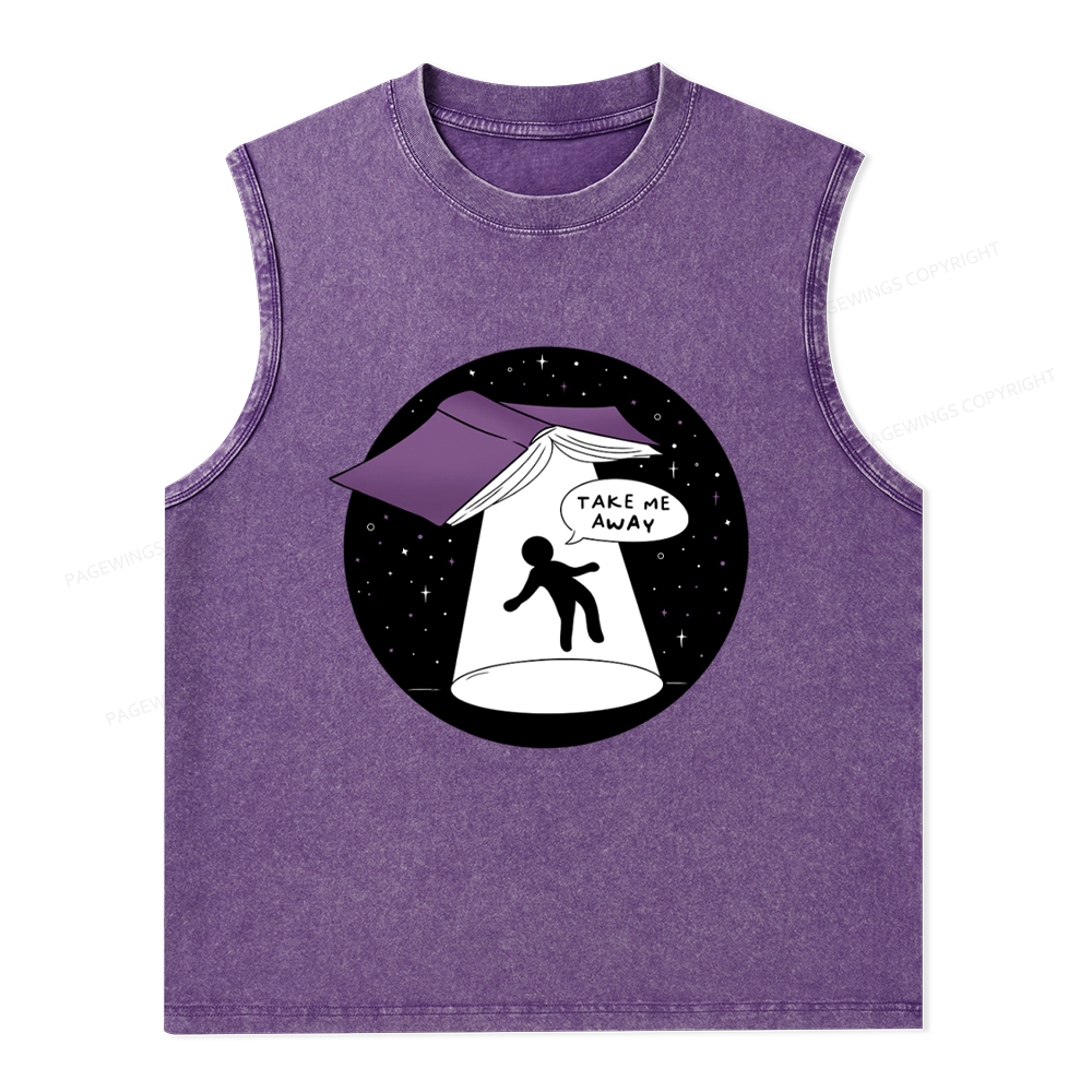 Pagewings Take Me Away Unisex Washed Tank Top