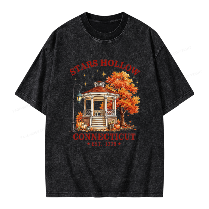 Pagewings Holloween Bookish Unisex Washed T-shirt
