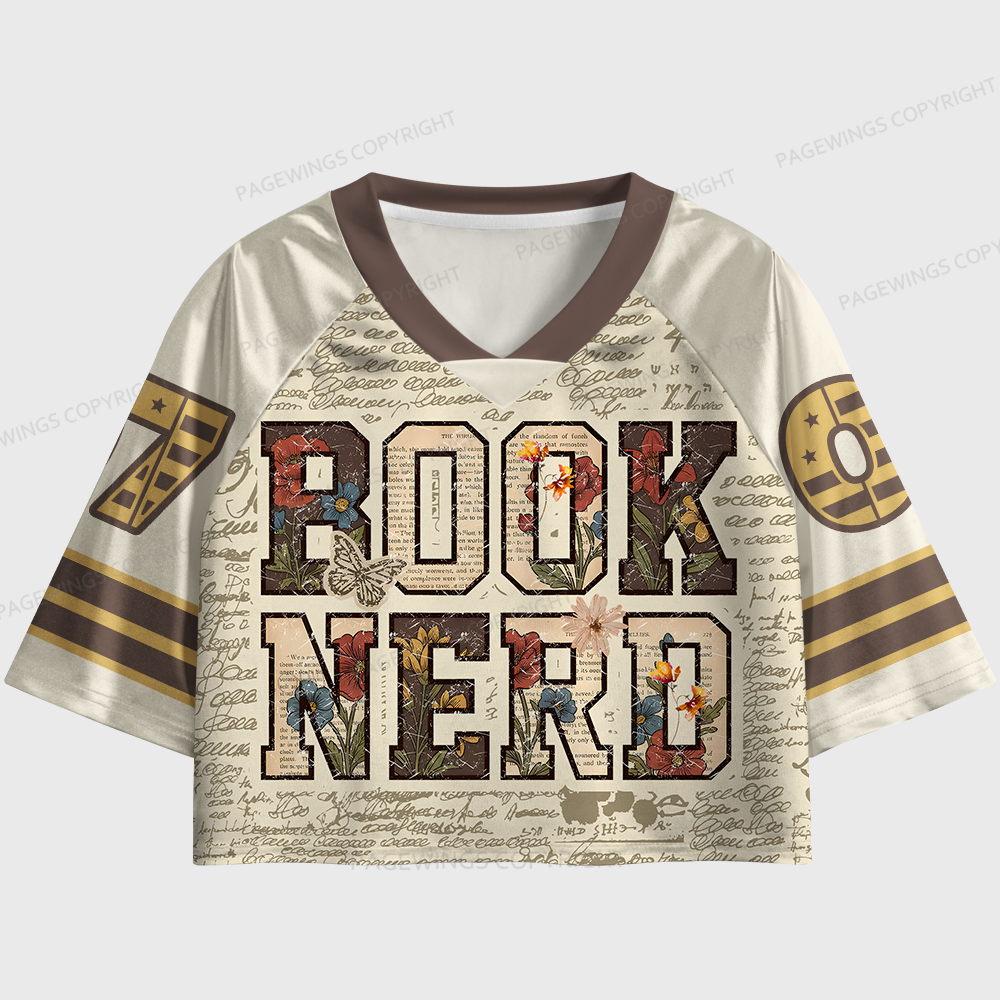 Pagewings Book Nerd Women's Cropped Jersey