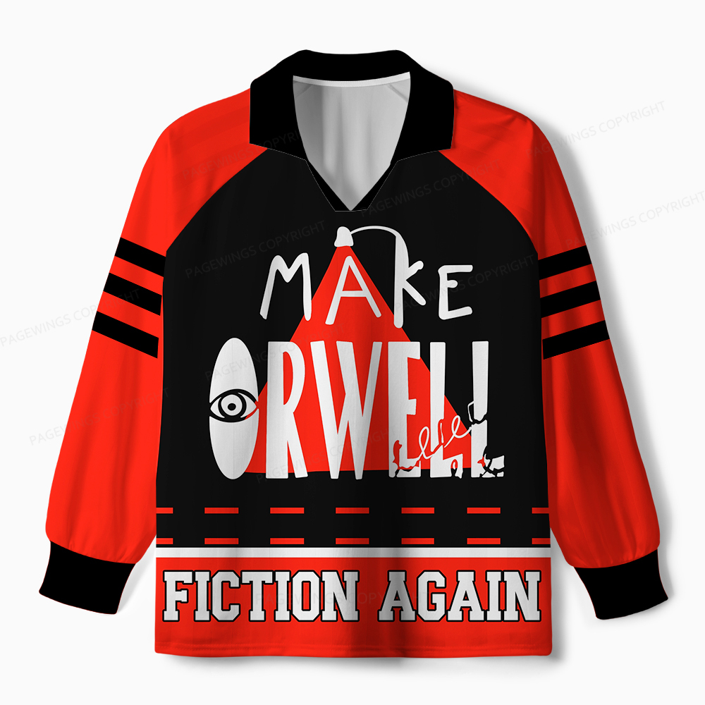 Pagewings Make Orwell Fiction Again Unisex Long Sleeve Jersey