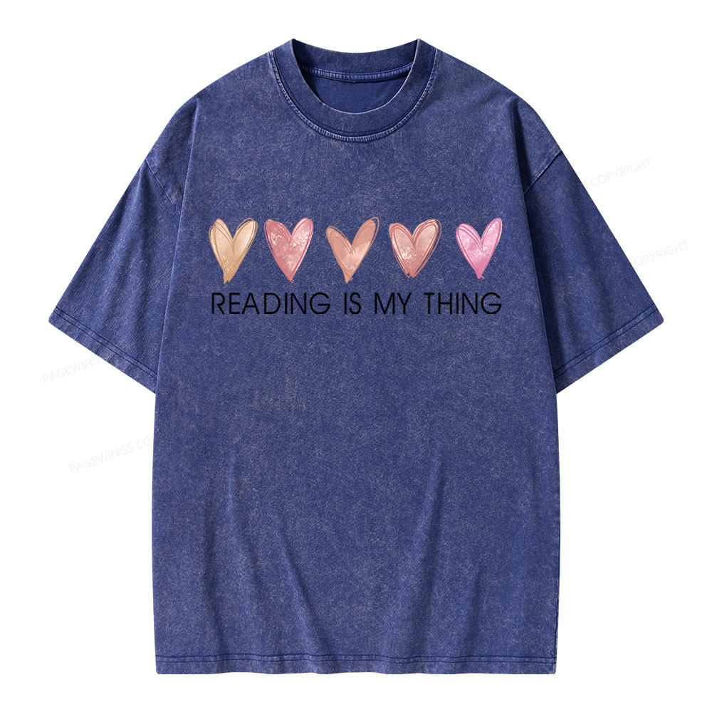 Pagewings Reading is My Thing Unisex Washed T-shirt