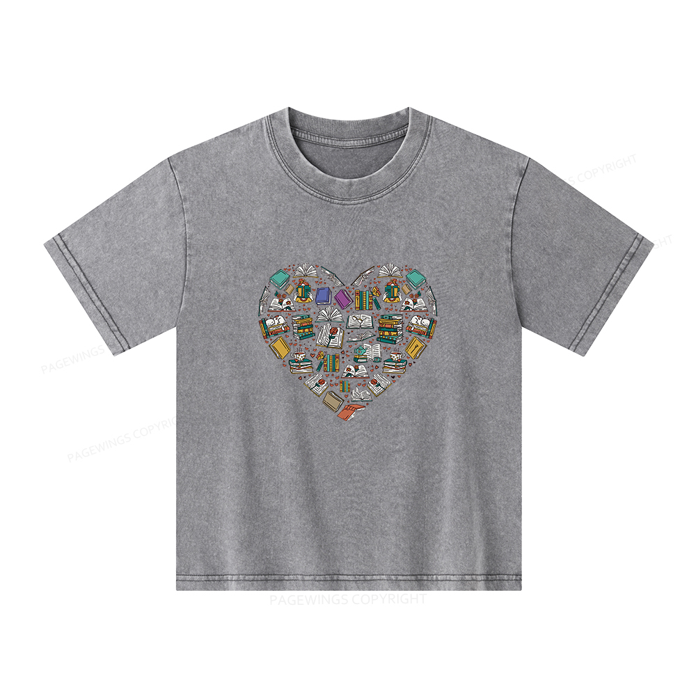 Pagewings Book Lovers Unisex Kids Washed T-shirt