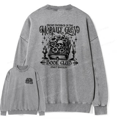 Pagewings Morally Grey Book Club Unisex Washed Sweatshirt