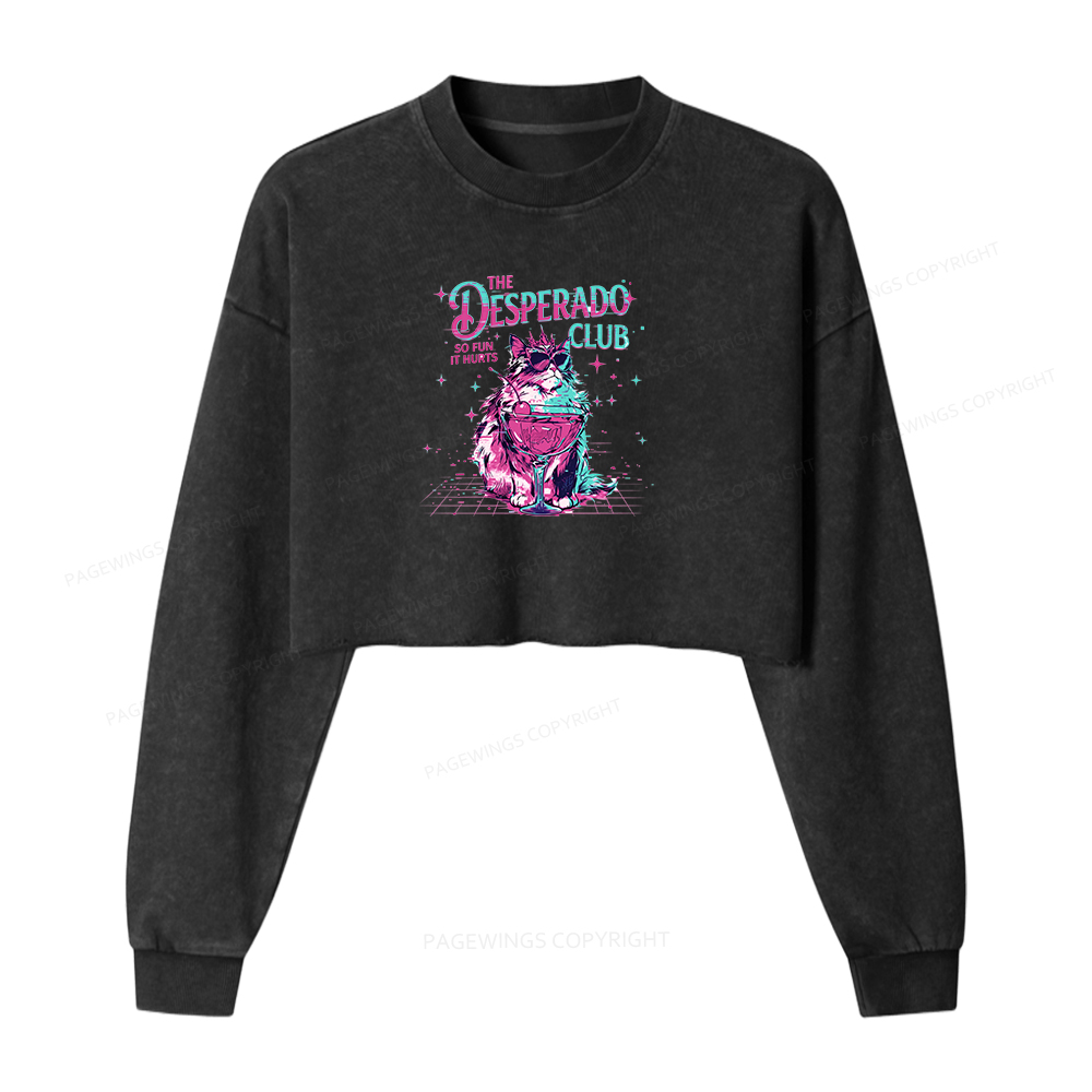 Pagewings Sci Fi Fant Washed Crop Sweatshirt