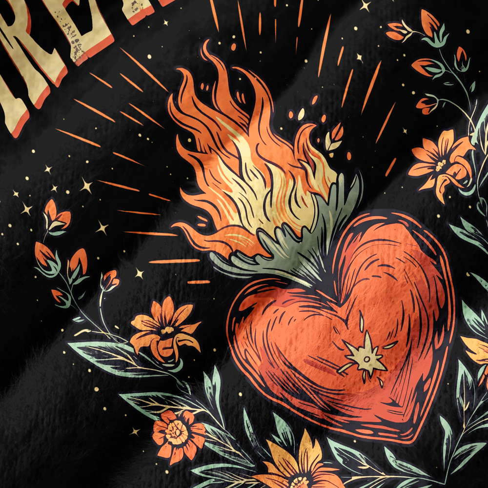Pagewings Fireheart Off Shoulder Ugly Knit Sweater