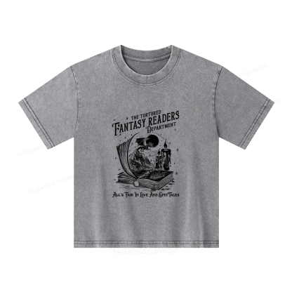 Pagewings The Tortured Fantasy Readers Department Unisex Kids Washed T-shirt