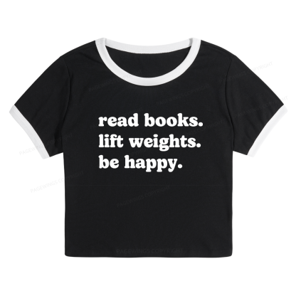 Pagewings Book Lover Gym Baby Tee Cropped Ringer T-Shirt