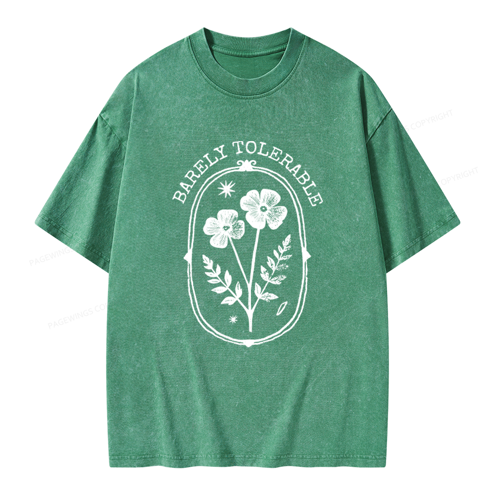 Pagewings Barely Tolerable Unisex Washed T-shirt