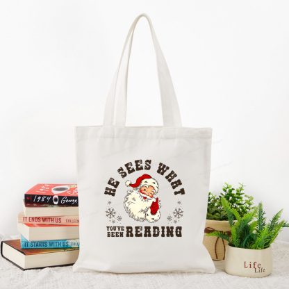 Pagewings He Sees What You've Been Reading Tote Bag