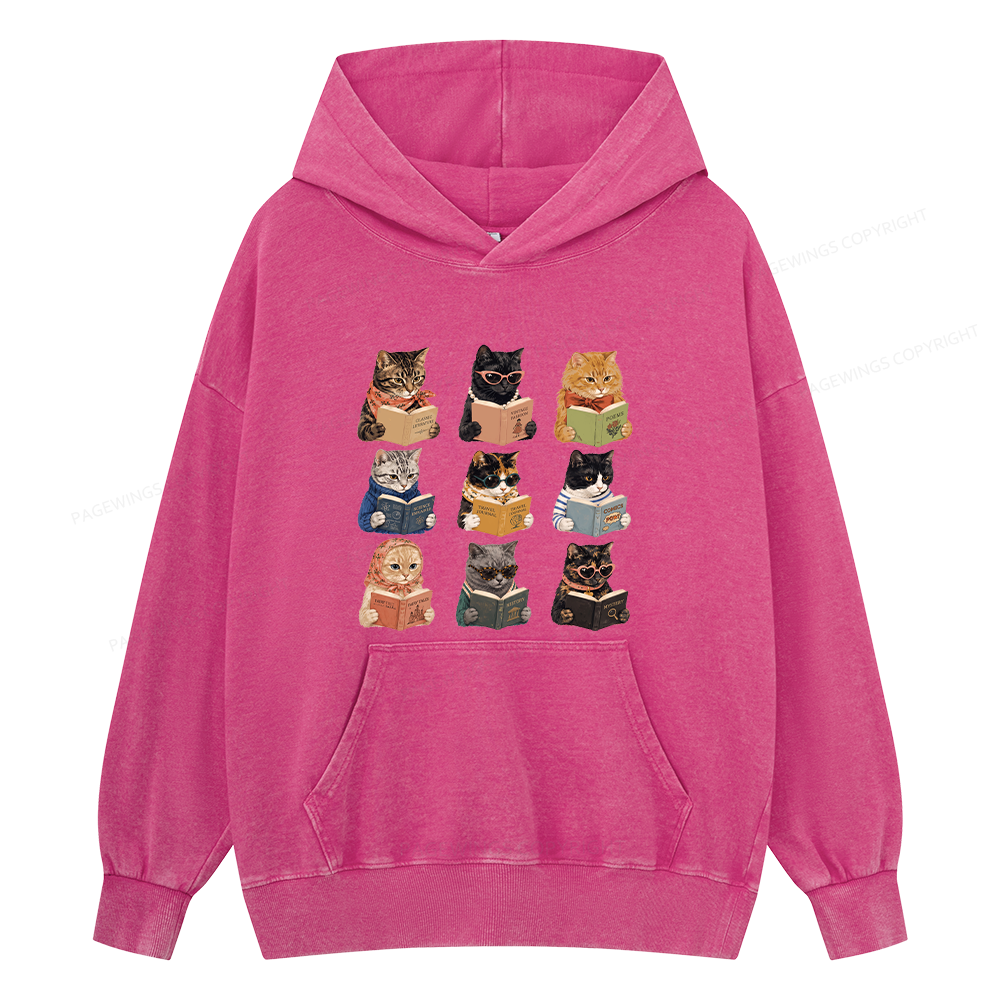 Pagewings Fashion Book Lover Unisex Washed Hoodie