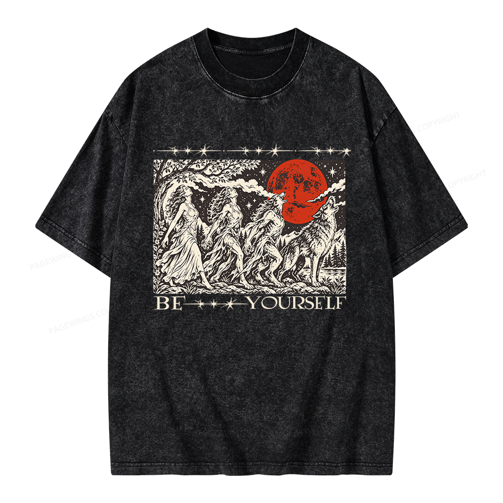 Pagewings Be Yourself Unisex Washed T-shirt