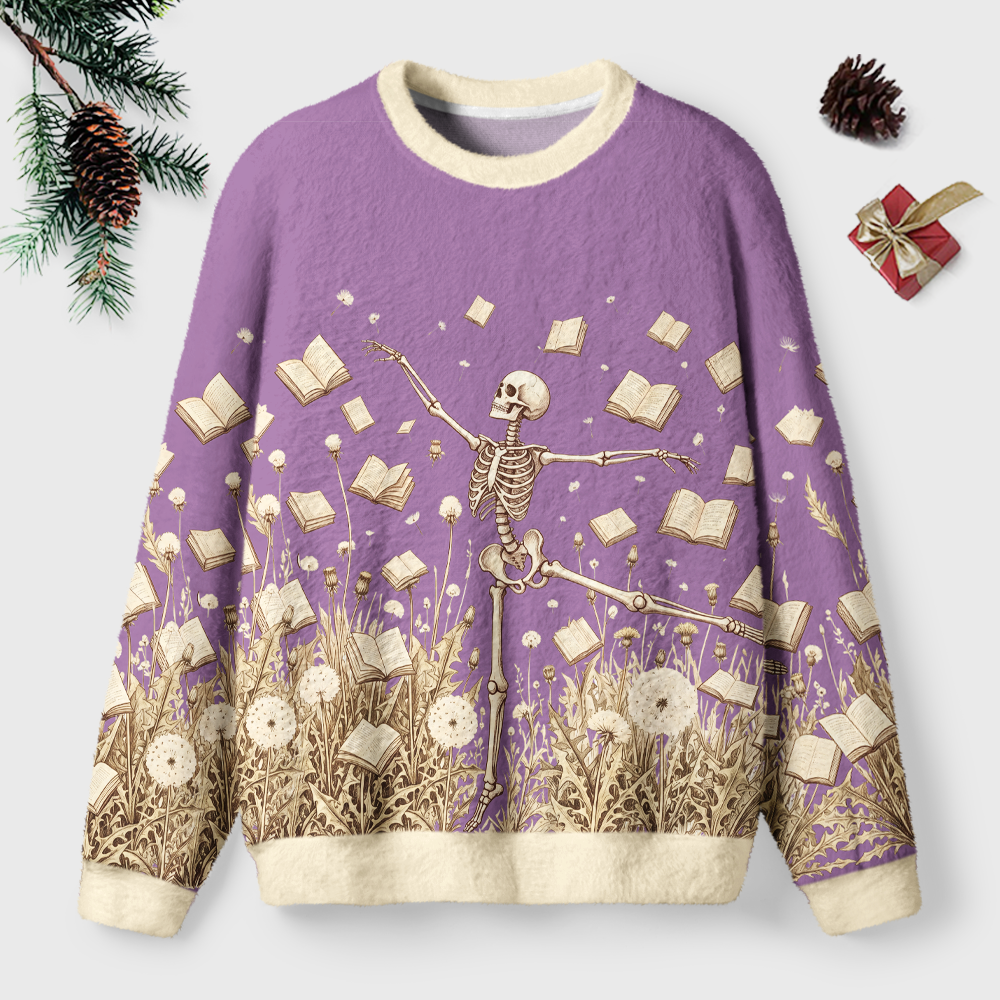 Pagewings Dandelion Skull Unisex Ugly Light Knit Sweatshirt