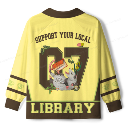 Pagewings Support Your Local Library Unisex Long Sleeve Jersey