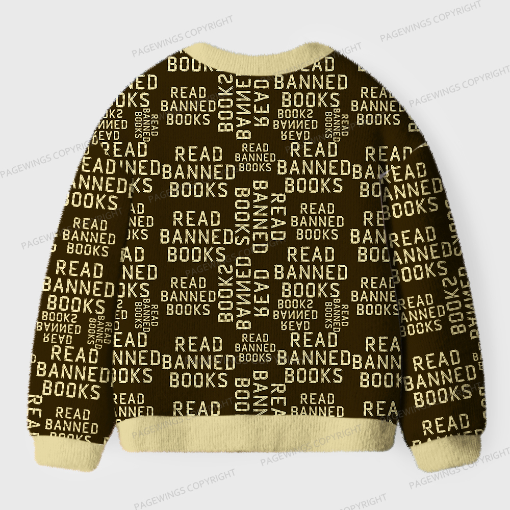 Pagewings Read Banned Books Unisex Ugly Cardigan Sweaters