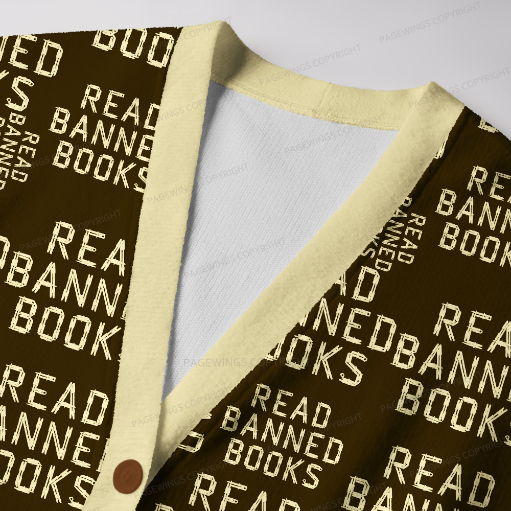 Pagewings Read Banned Books Unisex Ugly Cardigan Sweaters