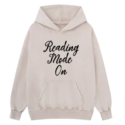 Pagewings Book Reading Mode On Unisex Washed Hoodie