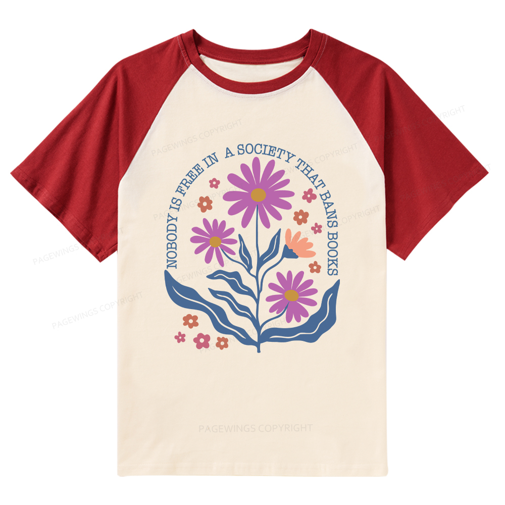 Pagewings Read Banned Books Shirt, Social Justice Gift Raglan T-shirt