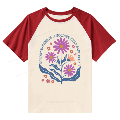 Pagewings Read Banned Books Shirt, Social Justice Gift Raglan T-shirt