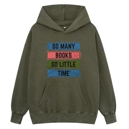 Pagewings So Many Books So Little Time Unisex Washed Hoodie