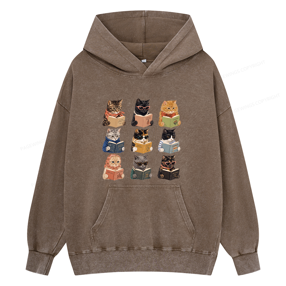 Pagewings Fashion Book Lover Unisex Washed Hoodie