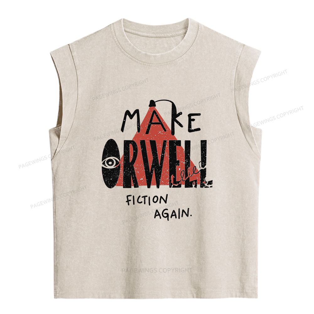 Pagewings Make Orwell Fiction Again Women's Washed Tank Top
