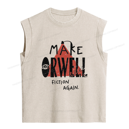Pagewings Make Orwell Fiction Again Women's Washed Tank Top