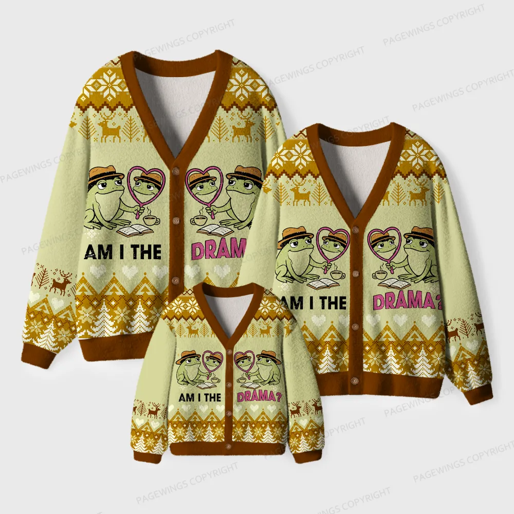 Pagewings Am I The Drama Unisex Ugly Cardigan Sweaters