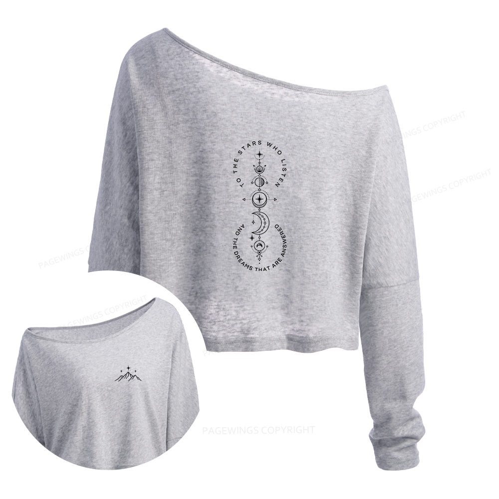 Pagewings Fantasy Lover Slouchy Long Sleeve Off Shoulder T-shirt