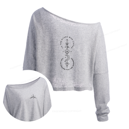 Pagewings Fantasy Lover Slouchy Long Sleeve Off Shoulder T-shirt