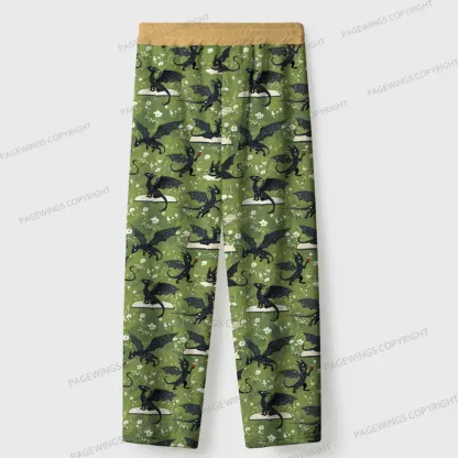 Pagewings Book Dragon Unisex Flannel Pajama Set