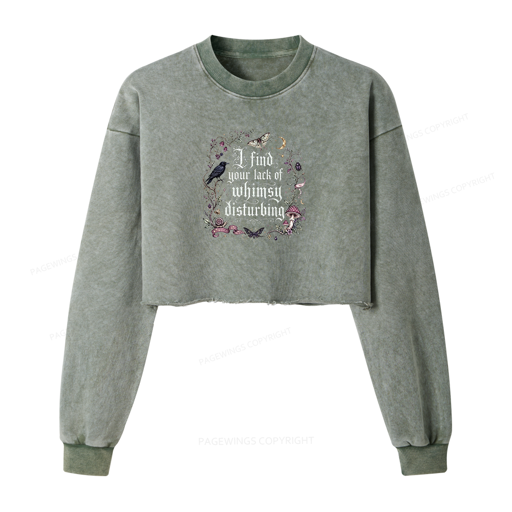 Pagewings Lack of Whimsy Washed Crop Sweatshirt