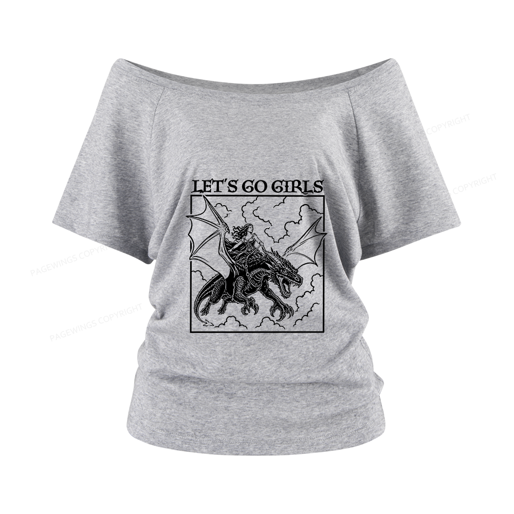 Pagewing Let's Go Girls Women Off Shoulder T-shirts