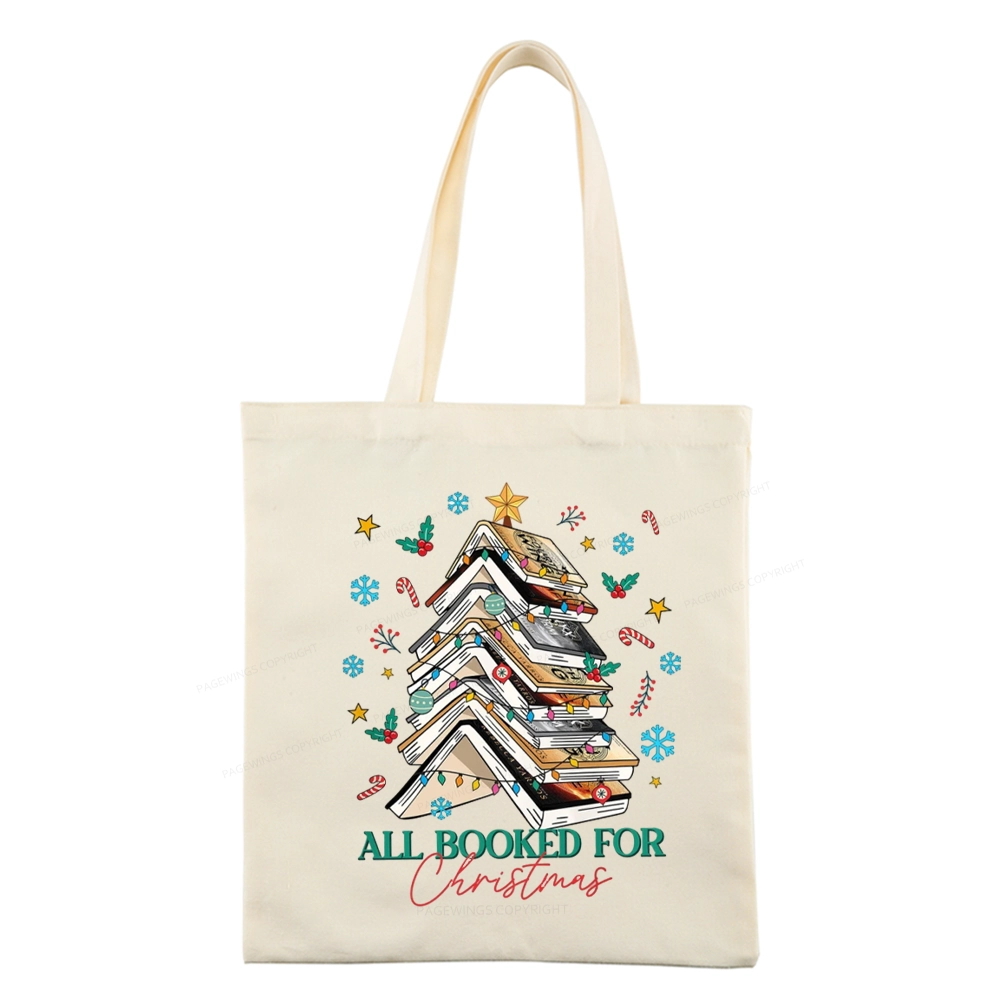 Pagewings Fourth Wing All Booked For Christmas Christmas Tote Bag