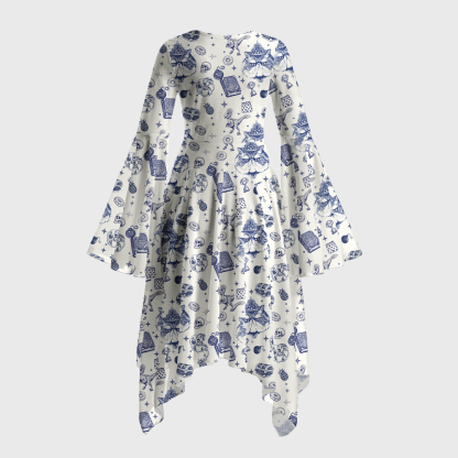 Pagewings Sci-Fi Book Lover Bell Sleeve Dress