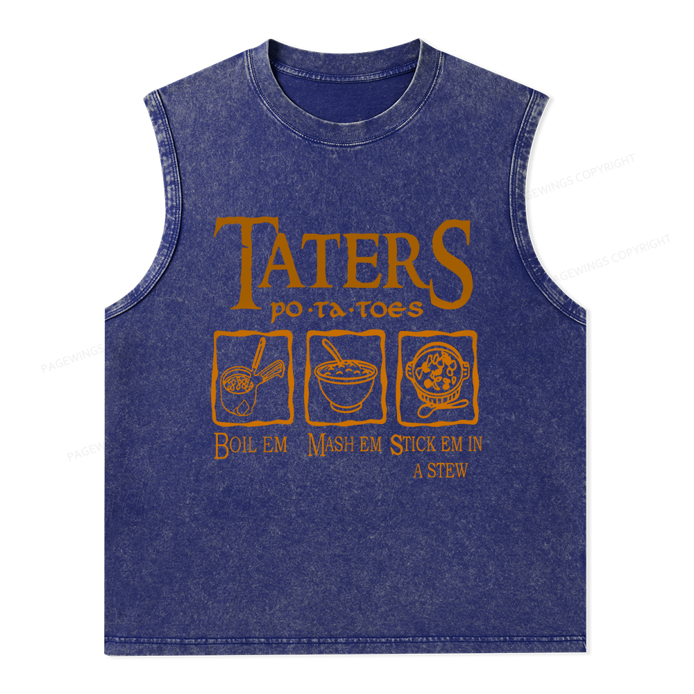 Pagewings Taters PoTaToes Unisex Washed Tank Top