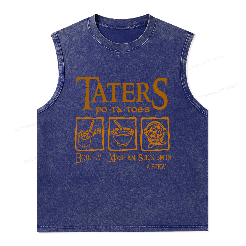 Pagewings Taters PoTaToes Unisex Washed Tank Top