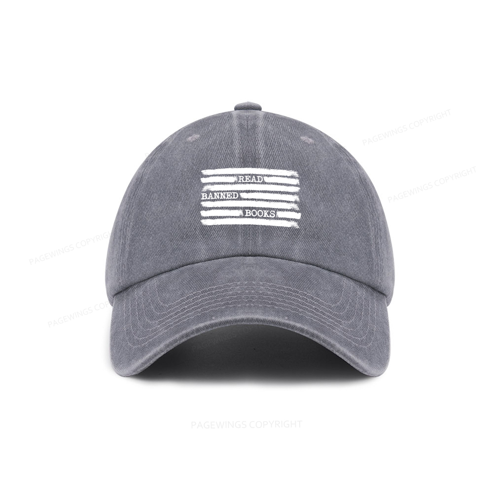 Pagewings Read Banned Books Bookworm Librarian Washed Cap