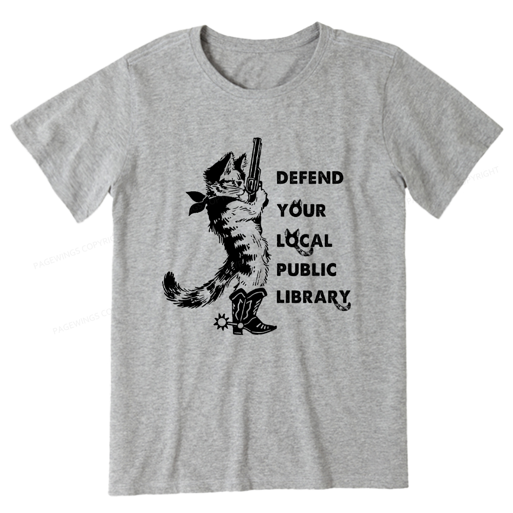 Pagewings Cat Defend Your Local Public Library Unisex Classic T-shirt