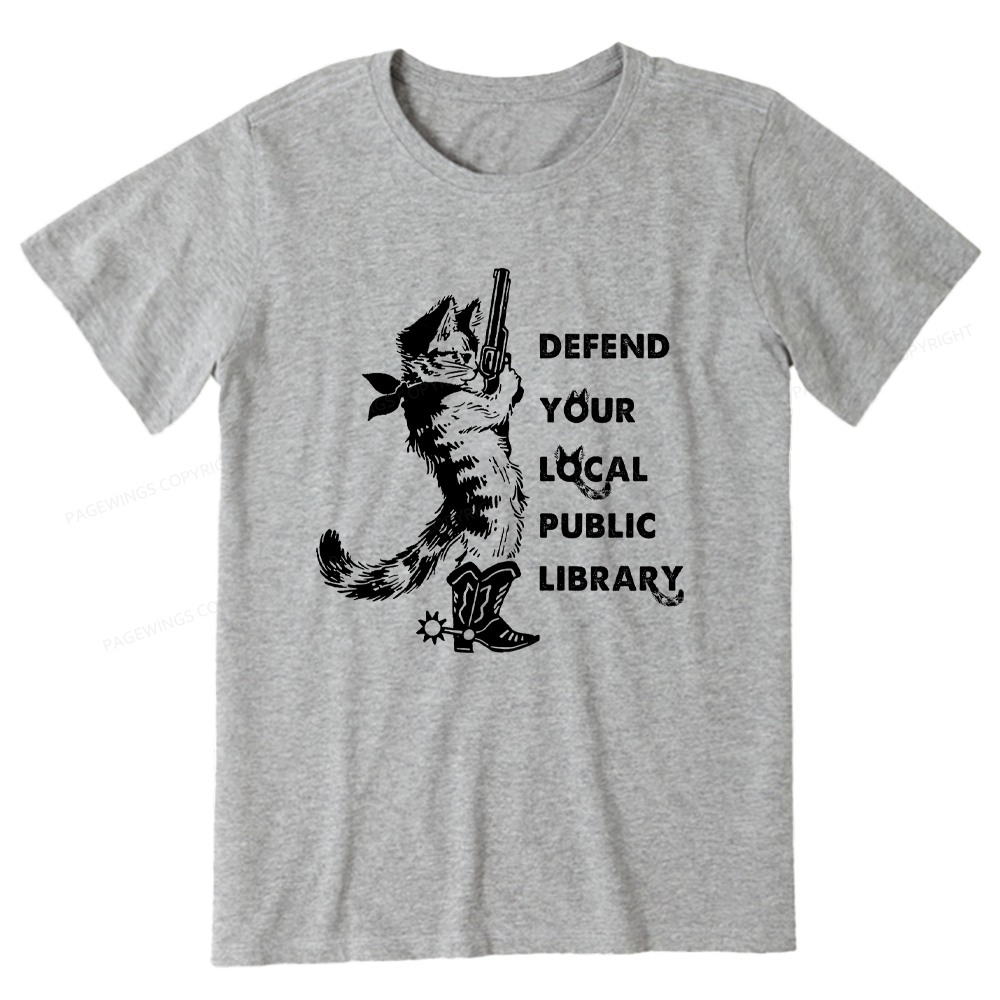 Pagewings Cat Defend Your Local Public Library Unisex Classic T-shirt