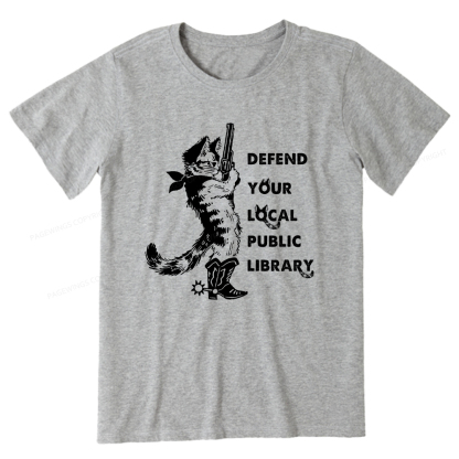 Pagewings Cat Defend Your Local Public Library Unisex Classic T-shirt