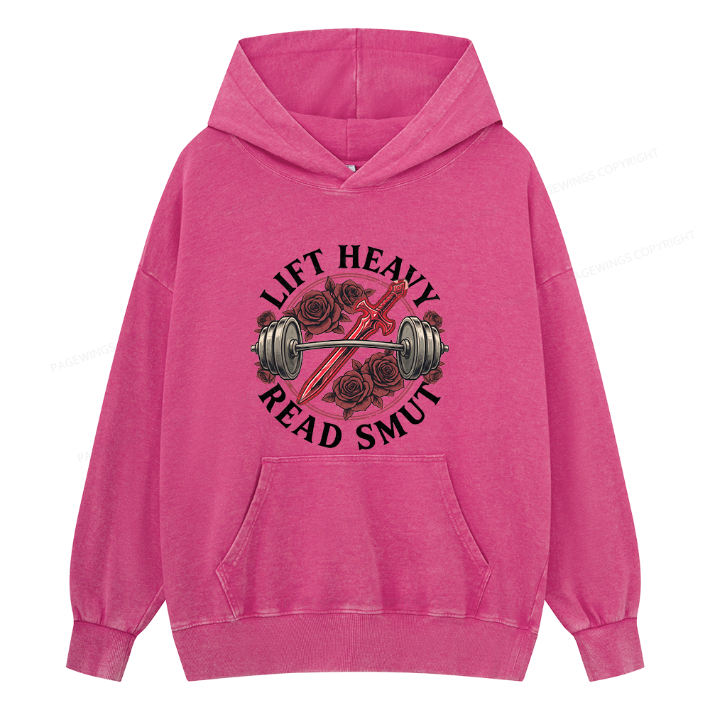Pagewings Lift Heavy Read Smut Unisex Washed Hoodie