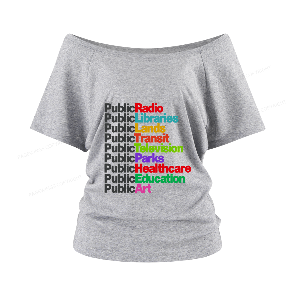 Pagewings Personalized Public Libraries Women Off Shoulder T-shirts