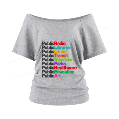 Pagewings Personalized Public Libraries Women Off Shoulder T-shirts
