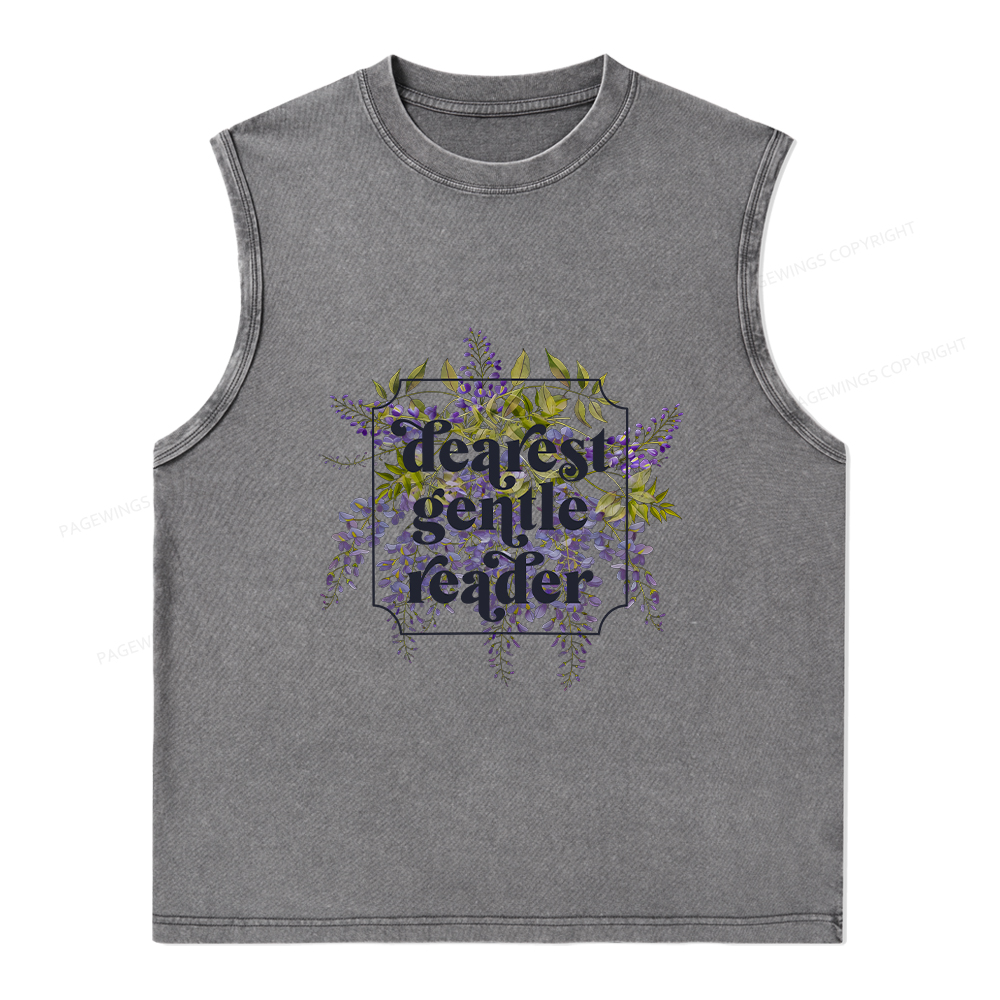 Pagewings Dearest Gentle Reader Unisex Washed Tank Top