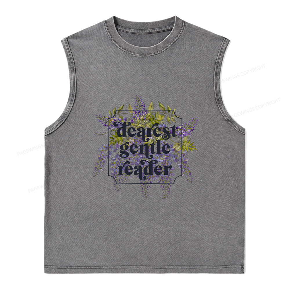 Pagewings Dearest Gentle Reader Unisex Washed Tank Top