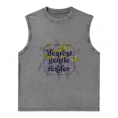 Pagewings Dearest Gentle Reader Unisex Washed Tank Top