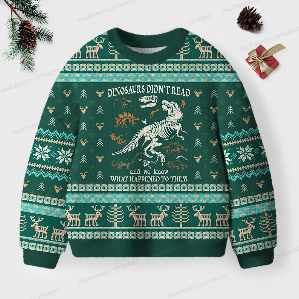 Pagewings Read And We Know What Happened To Them Unisex Ugly Knit Sweatshirt