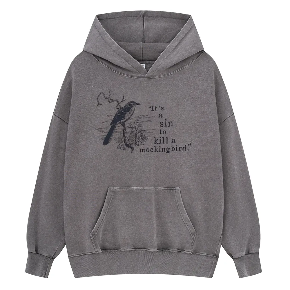 Pagewings It's A Sin To Kill a Mockingbird Unisex Washed Hoodie